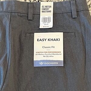 NWT‎ Dockers Easy Khaki Classic Fit Pants Mens 36x32 Gray No Wrinkle